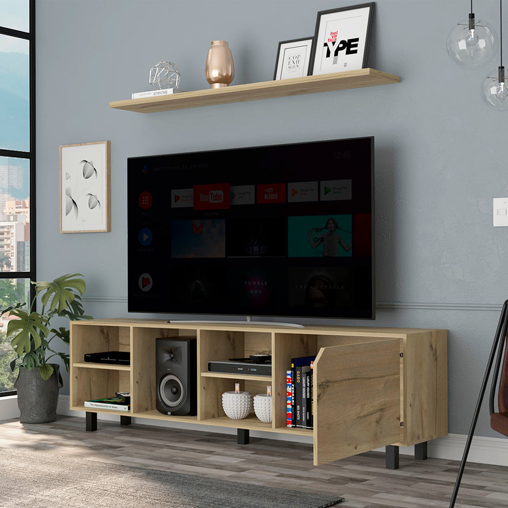 Engineered Wood TV Stand Light Oak 71"