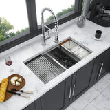 Undermount Sink- 36" x 19" x 10" Double Bowl (50/50) Kitchen Sink 16 Gauge