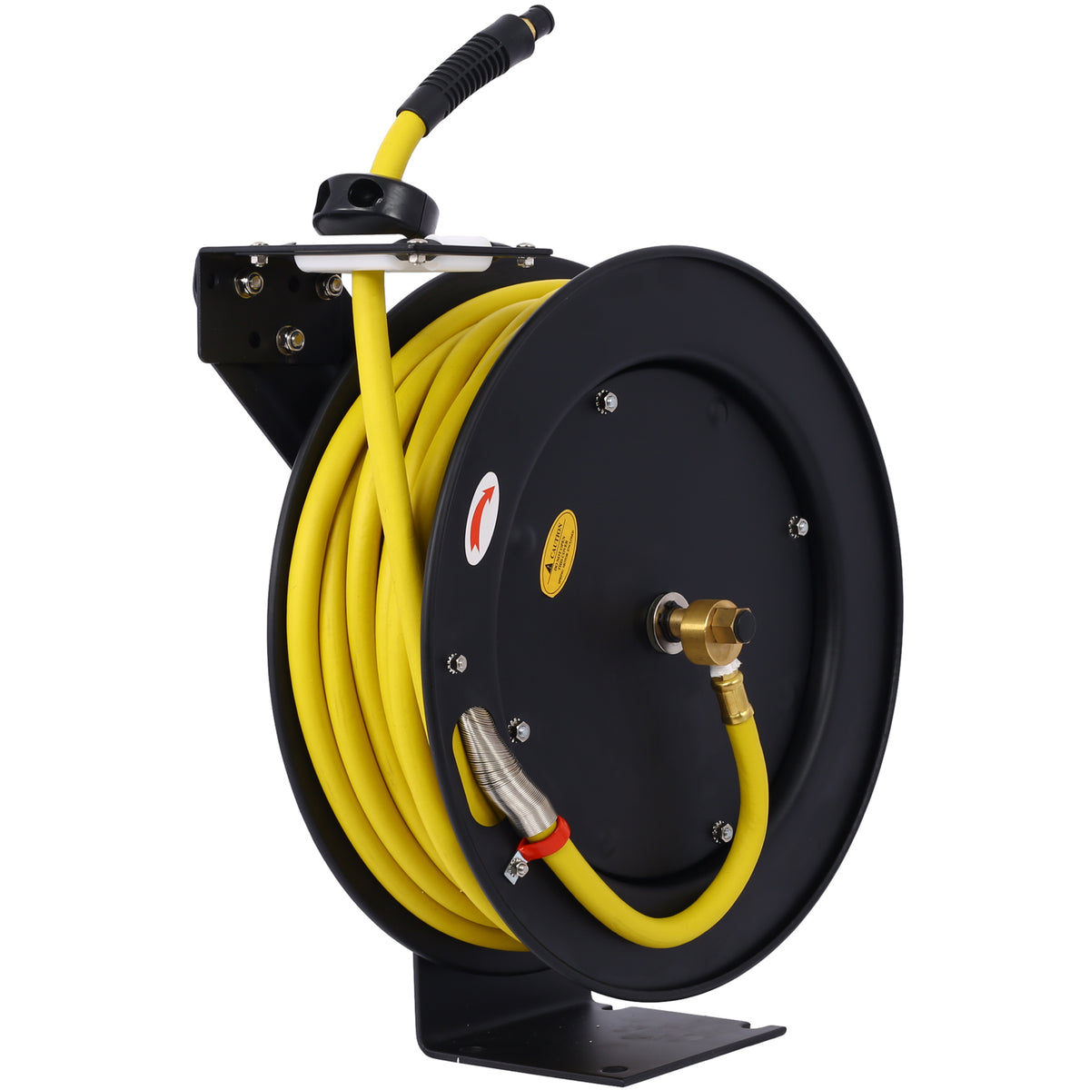 Air Hose Reel Retractable 3/8" Inch x 50' Foot SBR Rubber Hose Max 300PSI Heavy