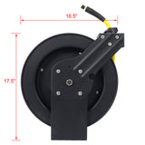 Air Hose Reel Retractable 3/8" Inch x 50' Foot SBR Rubber Hose Max 300PSI Heavy