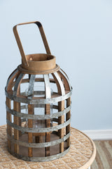 Wooden Decorative Lantern with Handle Indoor Outdoor