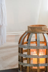 Wooden Decorative Lantern with Handle Indoor Outdoor