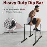 Power Tower Dip Station Pull Up Bar Stand Adjustable Height Heavy Duty