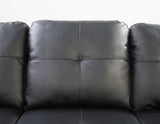 Faux Leather Sofa Black 68"