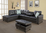 Faux Leather Sofa Black 68"
