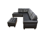 Faux Leather Sofa Black 68"