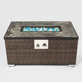 32" Propane Gas Fire Pit Table, 50000 BTU Rectangular Fire Pit