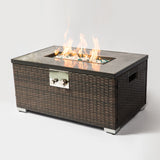 32" Propane Gas Fire Pit Table, 50000 BTU Rectangular Fire Pit