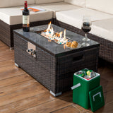 32" Propane Gas Fire Pit Table, 50000 BTU Rectangular Fire Pit