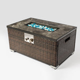 32" Propane Gas Fire Pit Table, 50000 BTU Rectangular Fire Pit