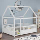 Full Pine Platform Bed White