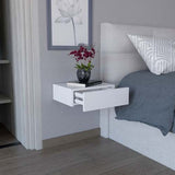 Floating Nightstand - Wall-Mounted - Drawer - White - 15.7" Wide