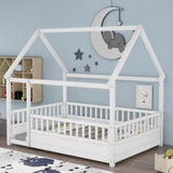 Full Pine Platform Bed White
