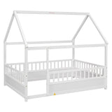 Full Pine Platform Bed White