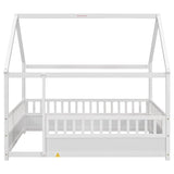 Full Pine Platform Bed White