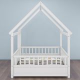 Full Pine Platform Bed White