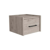 Floating Nightstand - Wall Mounted - Light Grey - Single Drawer