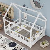 Full Pine Platform Bed White