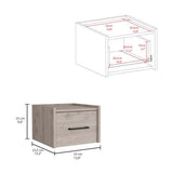 Floating Nightstand - Wall Mounted - Light Grey - Single Drawer