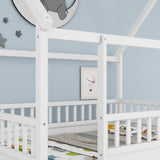 Full Pine Platform Bed White