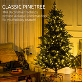 HOMCOM 6ft Tall Prelit Artificial Christmas Tree Holiday Décor with 2328 Branche