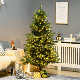 HOMCOM 6ft Tall Prelit Artificial Christmas Tree Holiday Décor with 2328 Branche