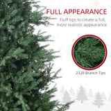 HOMCOM 6ft Tall Prelit Artificial Christmas Tree Holiday Décor with 2328 Branche