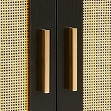Side panel buffet cabinet with natural rattan door, rattan storage cabinet