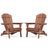 Outdoor Patio Furniture Set of 2 Solid Wood Natural/Light Brown
