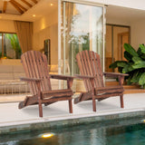 Outdoor Patio Furniture Set of 2 Solid Wood Natural/Light Brown