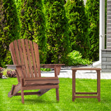 Outdoor Patio Furniture Set of 2 Solid Wood Natural/Light Brown