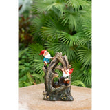 Woodland Gnome Water Fountain with LED Light, 13.8" Tall