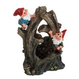 Woodland Gnome Water Fountain with LED Light, 13.8" Tall