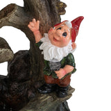 Woodland Gnome Water Fountain with LED Light, 13.8" Tall
