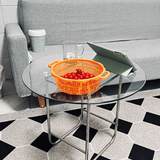 Round Glass Dining Table Transparent