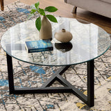 Round Glass Dining Table Transparent