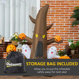 5' Halloween Inflatables Outdoor Decorations Ghost Tree with Pumpkins, Blow-Up L