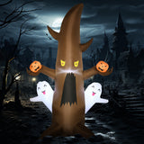 5' Halloween Inflatables Outdoor Decorations Ghost Tree with Pumpkins, Blow-Up L