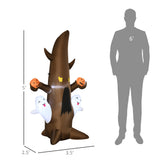 5' Halloween Inflatables Outdoor Decorations Ghost Tree with Pumpkins, Blow-Up L