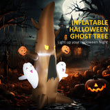 5' Halloween Inflatables Outdoor Decorations Ghost Tree with Pumpkins, Blow-Up L