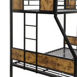 Full Engineered Wood Bunk Bed with Trundle Black/Brown