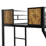 Full Engineered Wood Bunk Bed with Trundle Black/Brown