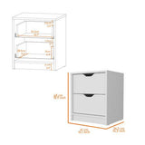 Nightstand - 2 Drawers - Pull-Out Storage - 16.1" x 14.3" Top