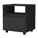 Mobile Nightstand with Drawer, Open Shelf and Casters