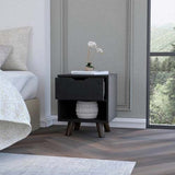 Compact Nightstand - Manufactured Wood - 1 Drawer and Open Shelf