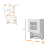 Corner Shelf with Cabinet - 3-Tier - Metal Handles - 12.7"D