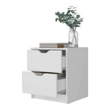 Nightstand - 2 Drawers - Pull-Out Storage - 16.1" x 14.3" Top