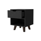 Compact Nightstand - Manufactured Wood - 1 Drawer and Open Shelf