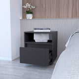 Mobile Nightstand with Drawer, Open Shelf and Casters
