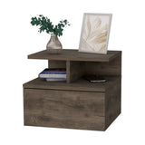 Compact Nightstand - Manufactured Wood - 1 Drawer and Open Shelf